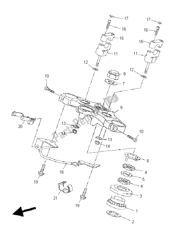 All parts for the Steering of the Yamaha XJ6F 600 2011