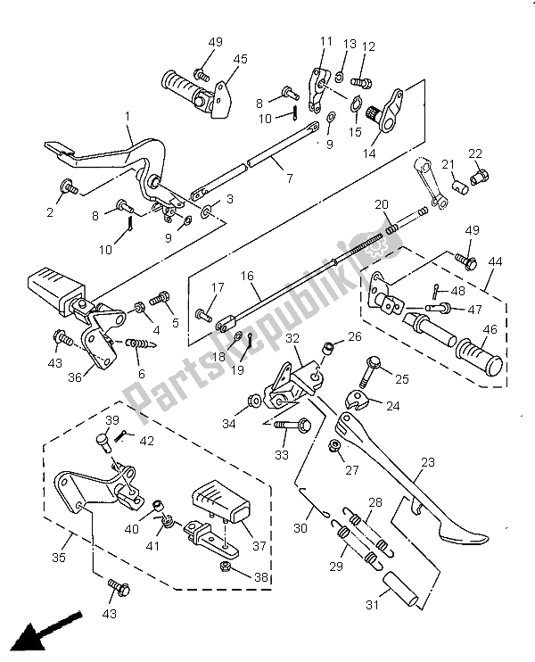 Todas las partes para Soporte Y Reposapiés de Yamaha XVS 650 Dragstar 1998