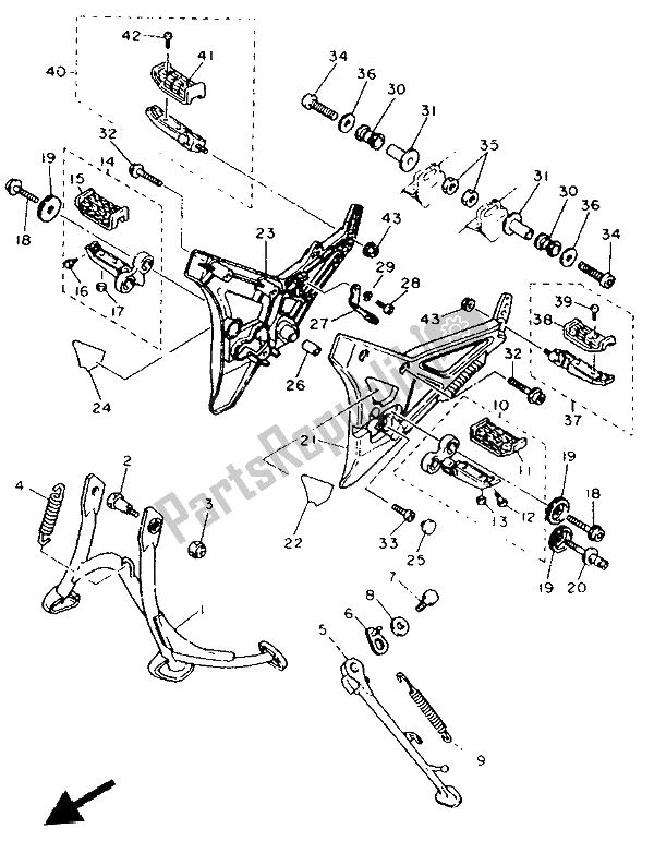 Todas las partes para Soporte Y Reposapiés de Yamaha FJ 1200 1992