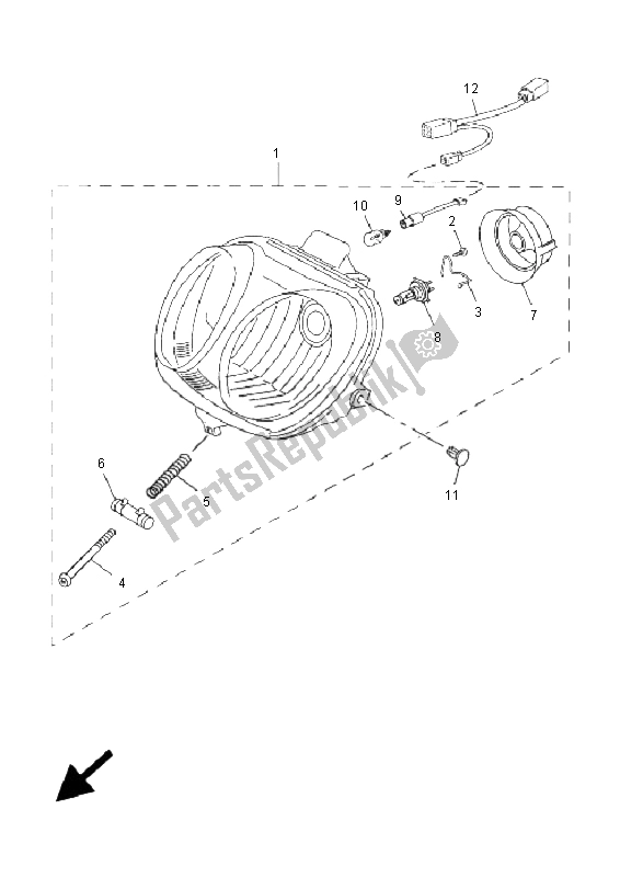 Alle onderdelen voor de Koplamp van de Yamaha YN 50R Neos 2009