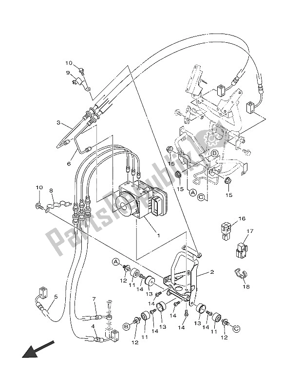 All parts for the Electrical 3 of the Yamaha MW 125A 2016