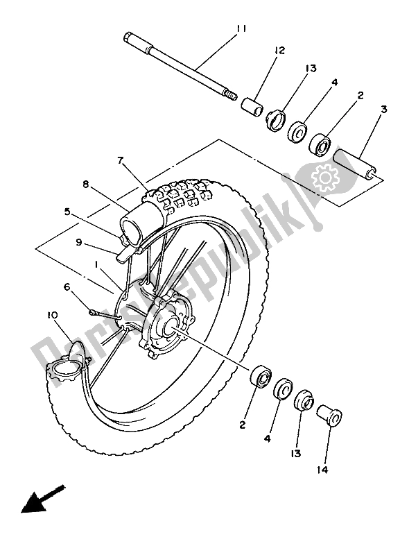 Toutes les pièces pour le Roue Avant du Yamaha YZ 250 1986