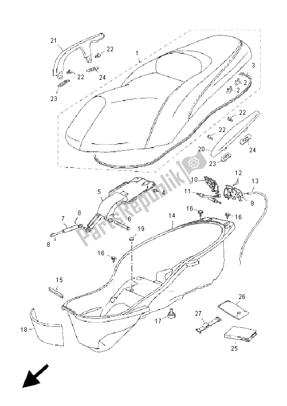 All parts for the Seat of the Yamaha YP 250R X MAX 2006