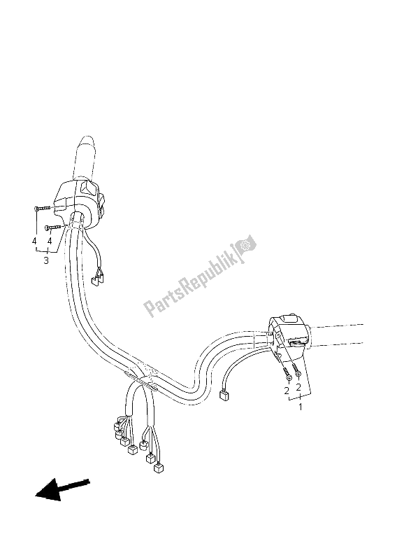 All parts for the Handle Switch & Lever of the Yamaha XV 1900A Midnighst Star 2009