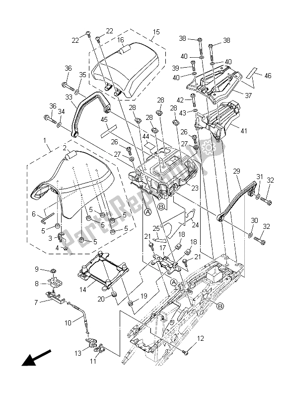 Wszystkie części do Siedzenie Yamaha XT 1200 ZE 2015