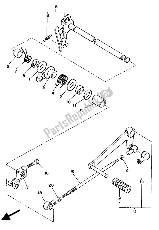 Todas las partes para Eje De Cambio de Yamaha FZ 600 1986