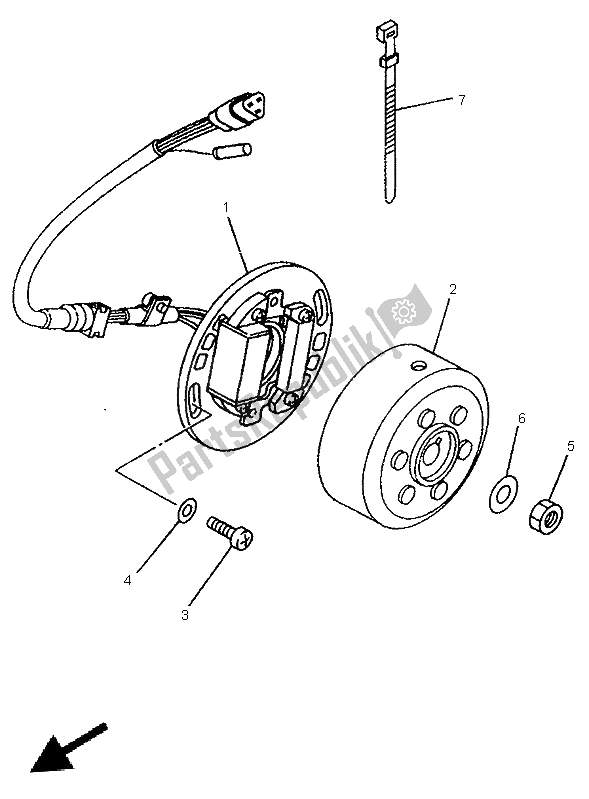 Toutes les pièces pour le Générateur du Yamaha YZ 80 LW 1997