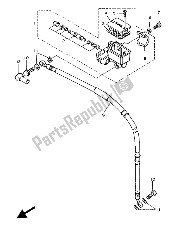 Wszystkie części do Przedni Cylinder G?ówny Yamaha XTZ 660 Tenere 1992