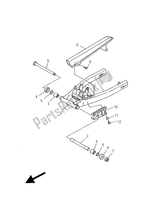 All parts for the Rear Arm of the Yamaha XJ 600N 2000