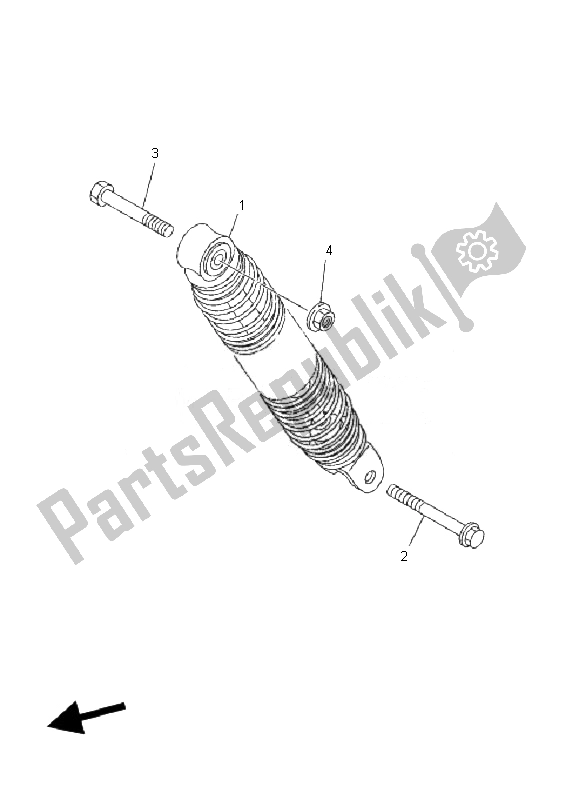 All parts for the Rear Suspension of the Yamaha YN 50R Neos 2010