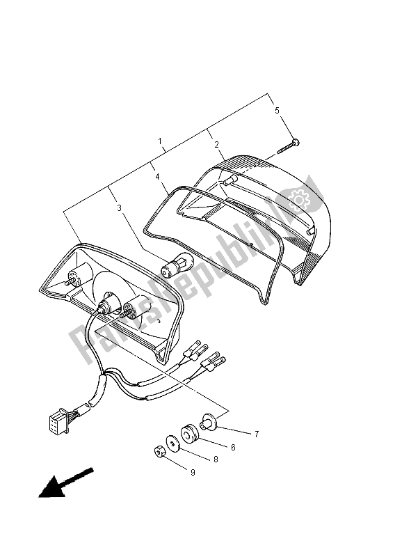 Tutte le parti per il Fanale Posteriore del Yamaha XJ 900S Diversion 2000