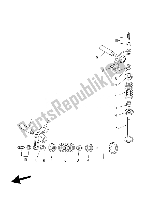 Wszystkie części do Zawór Yamaha YBR 125 ED 2010