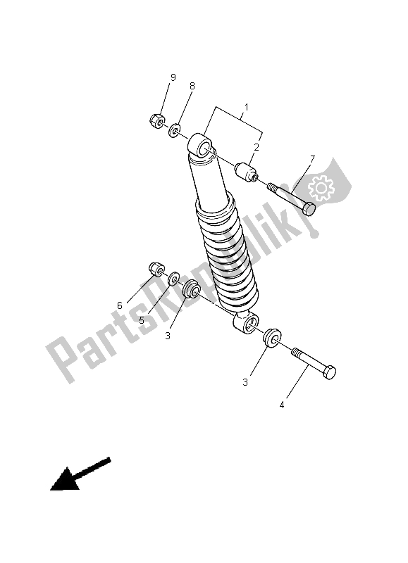 All parts for the Rear Suspension of the Yamaha DT 125 RE 1998