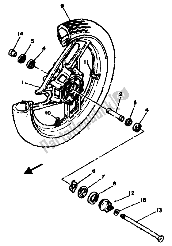 Toutes les pièces pour le Roue Avant du Yamaha RD 500 LC 1985