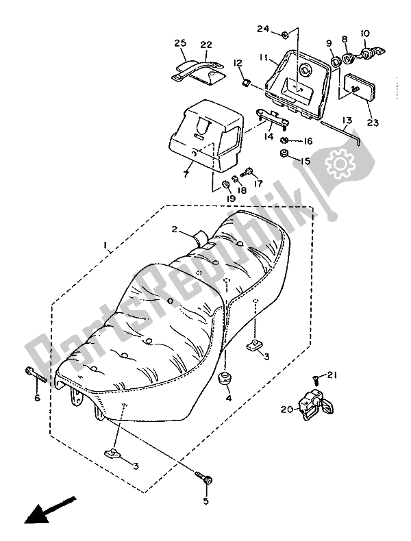 Tutte le parti per il Posto A Sedere del Yamaha XV 1000 SE Virago 1988