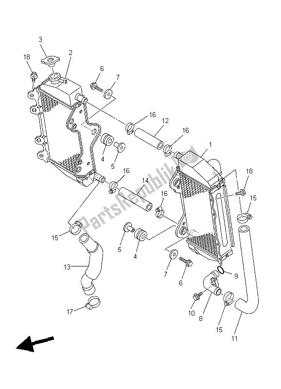 Toutes les pièces pour le Tuyau De Radiateur du Yamaha WR 250F 2004