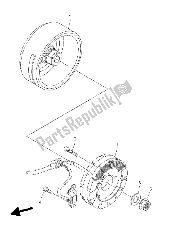 All parts for the Generator of the Yamaha WR 250F 2010