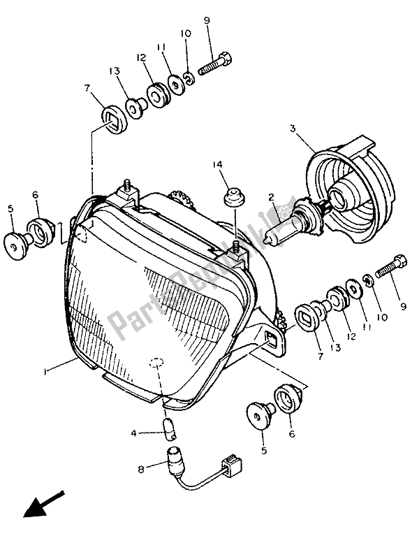 Todas las partes para Faro de Yamaha FJ 1200 1992