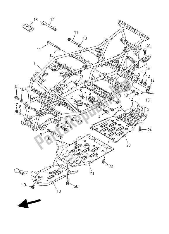 Tutte le parti per il Telaio del Yamaha YFM 700F Grizzly SE 2010