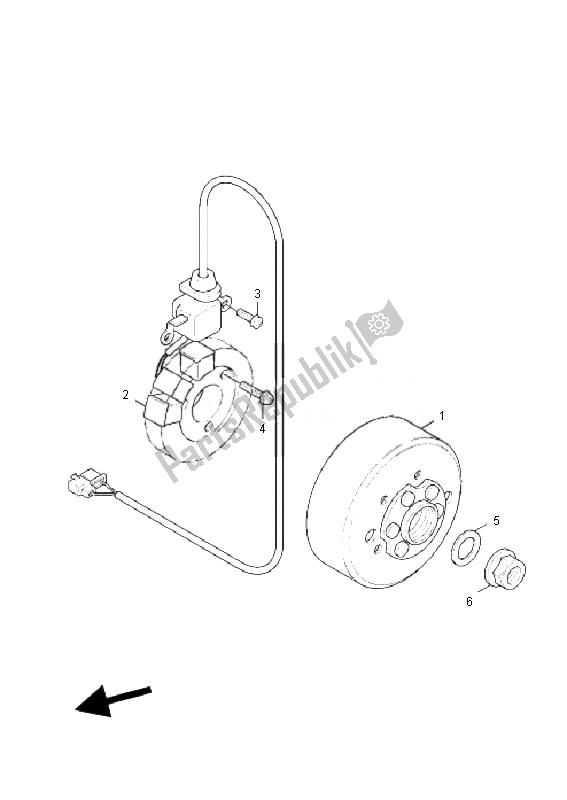 All parts for the Generator of the Yamaha YW 125 BWS 2010