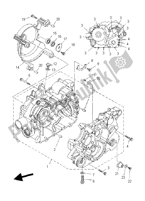 Tutte le parti per il Carter del Yamaha YFM 350X Wolverine 2X4 2006