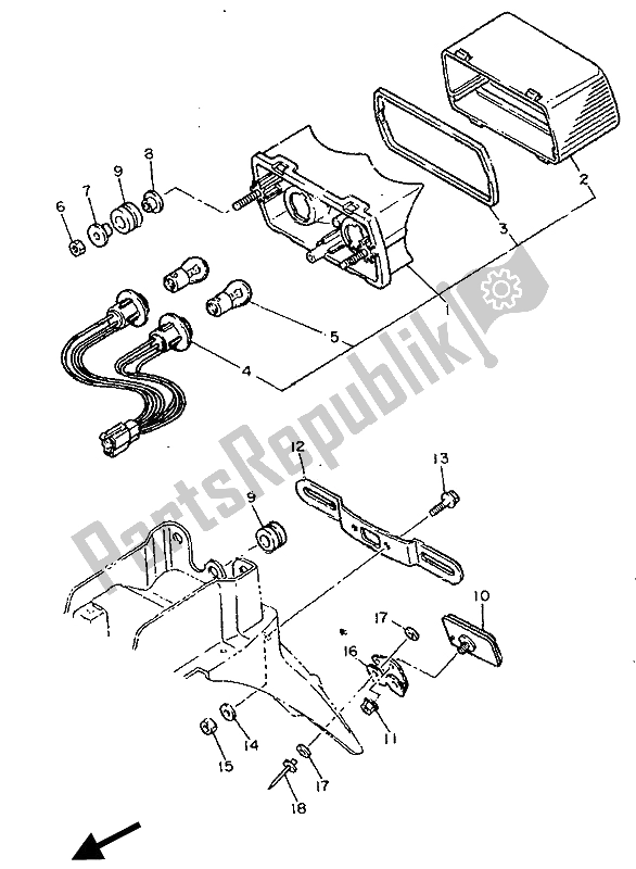 Todas las partes para Luz De La Cola de Yamaha XT 600Z Tenere 1990