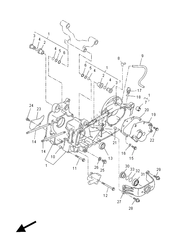 All parts for the Crankcase of the Yamaha YP 250 RA X MAX 2012