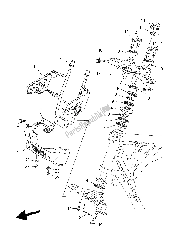 Todas las partes para Direccion de Yamaha YBR 125 ED 2009