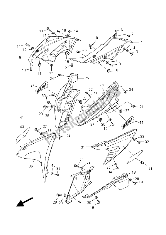 Todas las partes para Carenado 1 (mnm3-vyr1) de Yamaha YZF R 125 2015