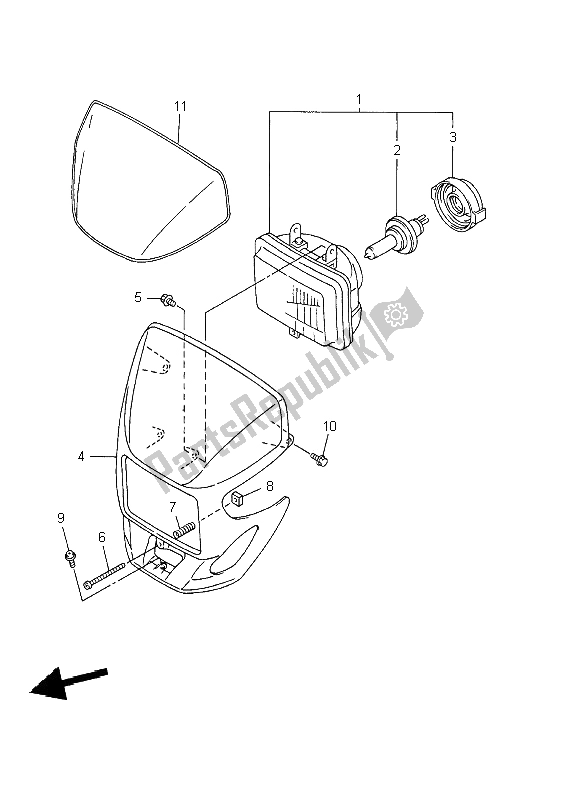 Tutte le parti per il Faro del Yamaha WR 250F 2002
