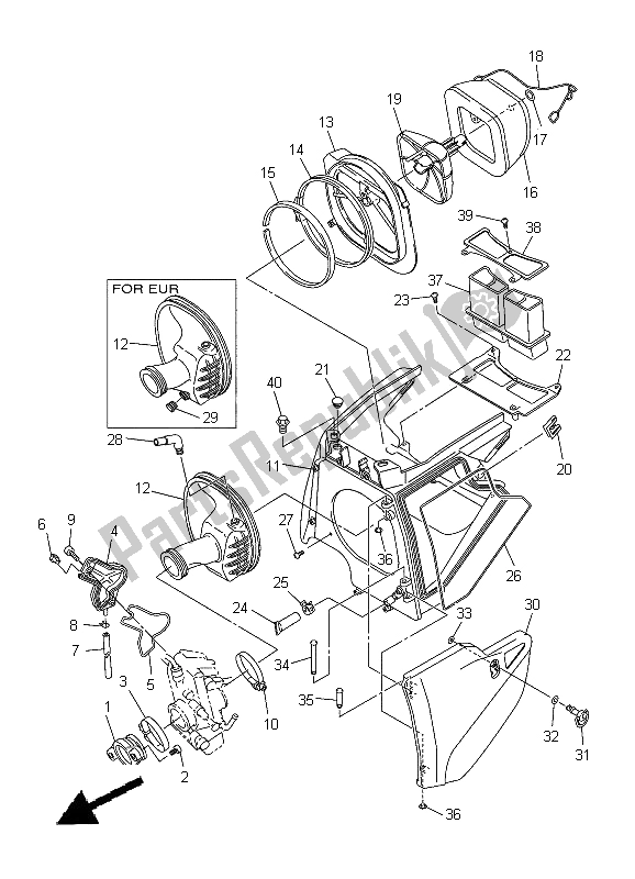 Wszystkie części do Wlot Yamaha WR 250F 2012