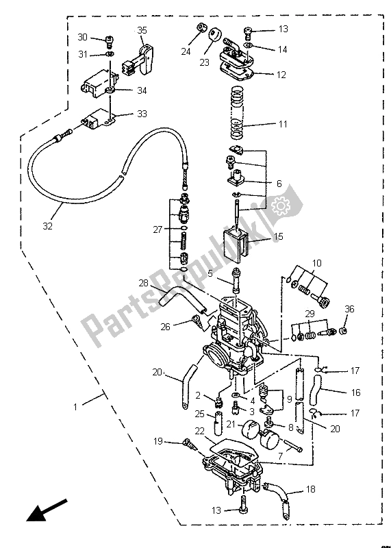 Tutte le parti per il Carburatore Alternato (pinna, Ch) del Yamaha TZR 125 1995