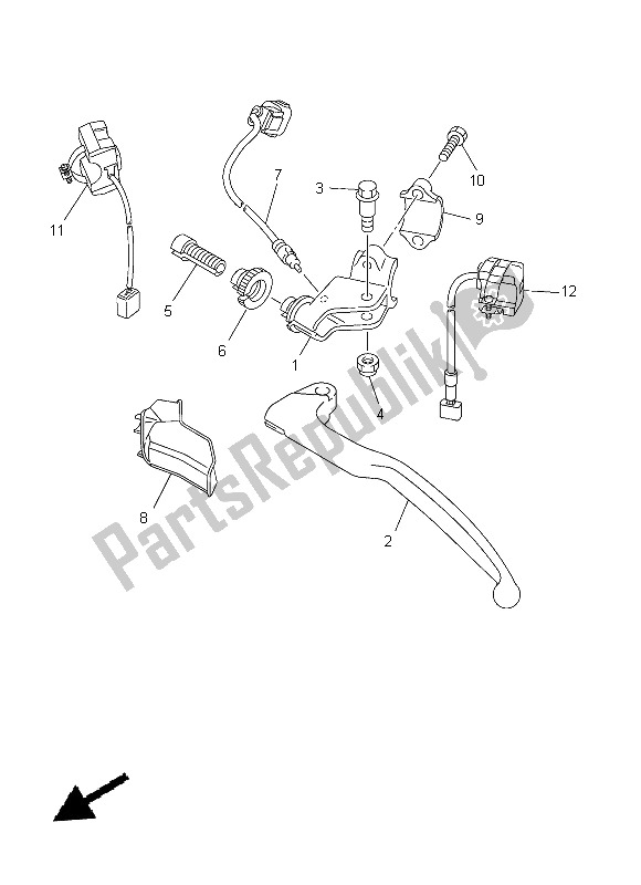 All parts for the Handle Switch & Lever of the Yamaha WR 250F 2015