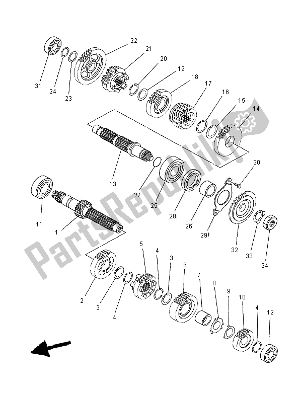 Tutte le parti per il Trasmissione del Yamaha XT 660X 2007