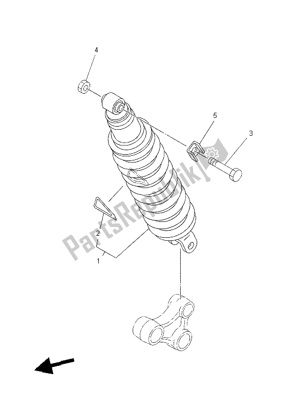 All parts for the Rear Suspension of the Yamaha XT 660R 2004