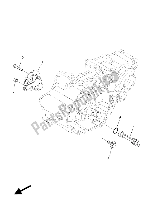 All parts for the Oil Pump of the Yamaha WR 250F 2015