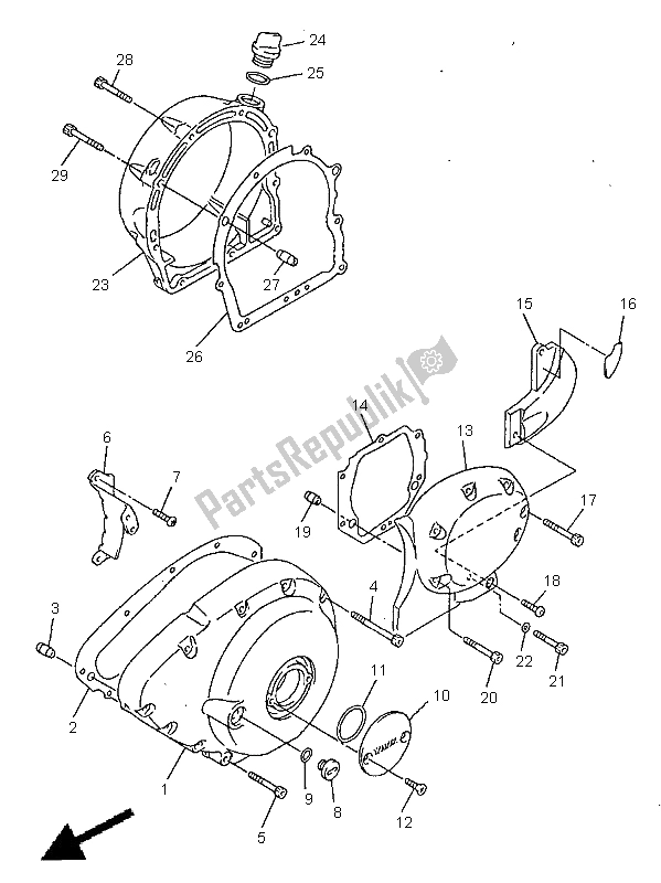 Todas las partes para Tapa Del Cárter 1 de Yamaha XVZ 1300A Royalstar 1998