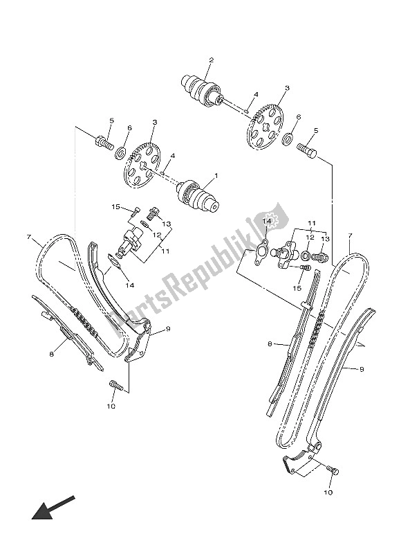 All parts for the Camshaft & Chain of the Yamaha XVS 950 CR 60 TH Anniversy 2016