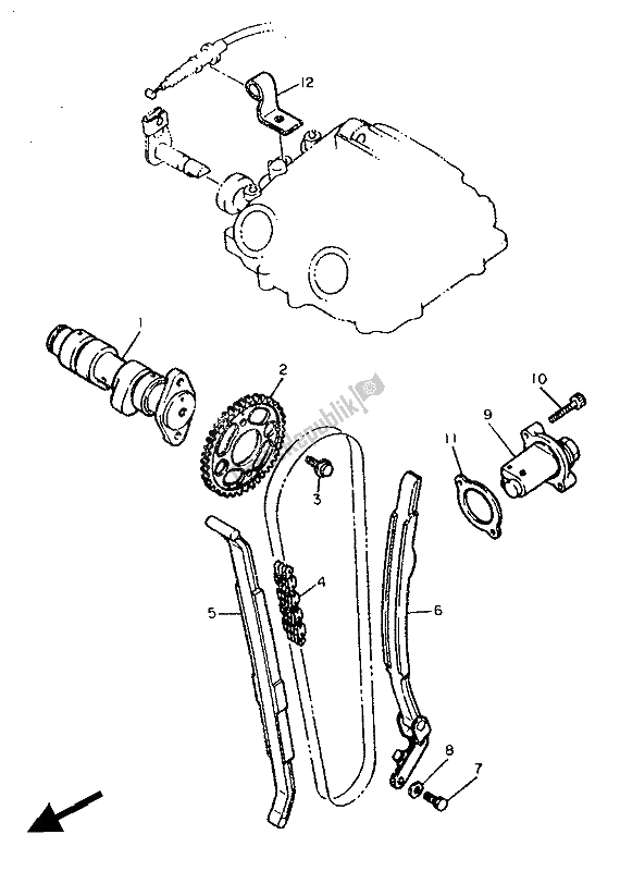 Toutes les pièces pour le Arbre à Cames Et Chaîne du Yamaha XT 600 1986