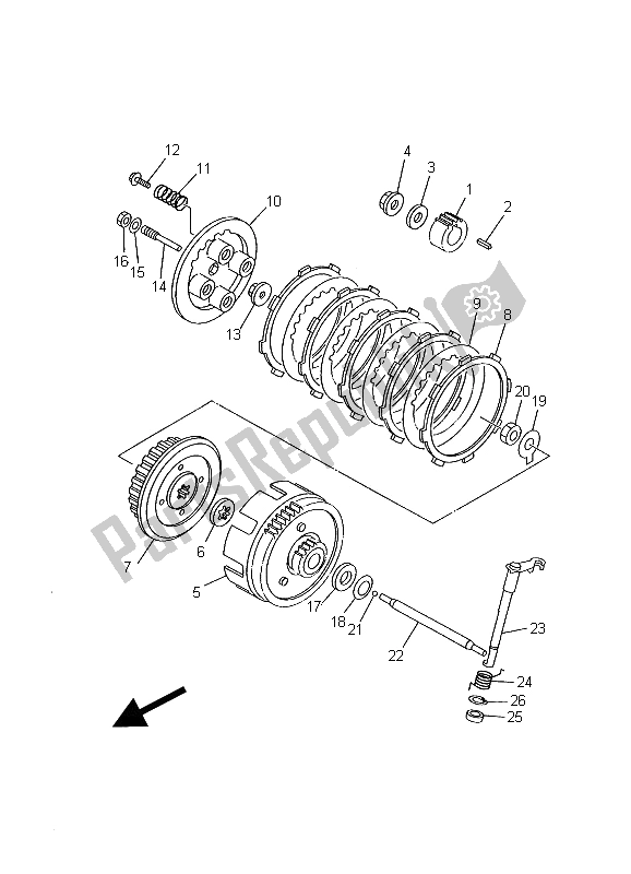 Todas las partes para Embrague de Yamaha YBR 125E 2002