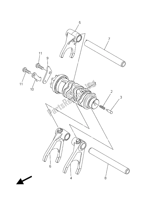 Alle onderdelen voor de Schakelnok & Vork van de Yamaha MT 09 Tracer ABS 900 2015