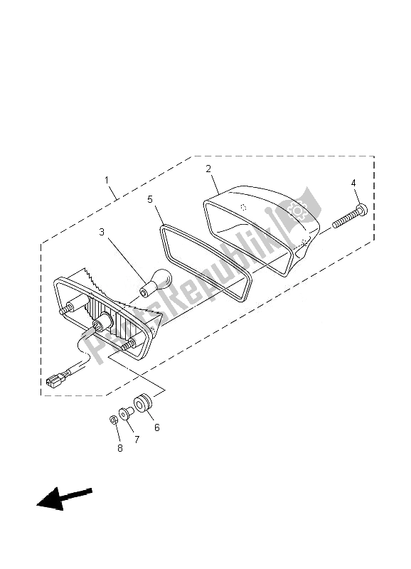 All parts for the Taillight of the Yamaha YBR 125 ED 2007