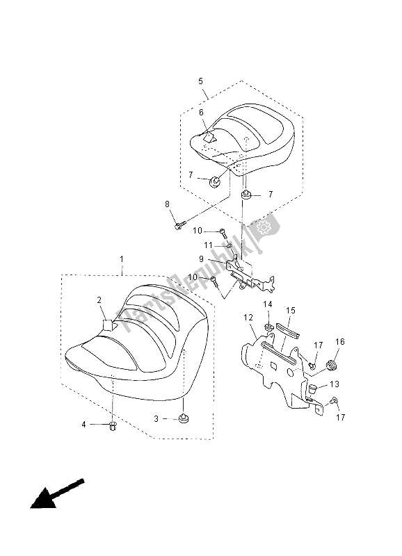 Todas las partes para Asiento de Yamaha XVZ 13 TF Royal Star Venture 1300 2000