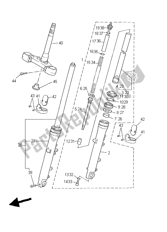 Todas las partes para Tenedor Frontal de Yamaha BT 1100 Bulldog 2002