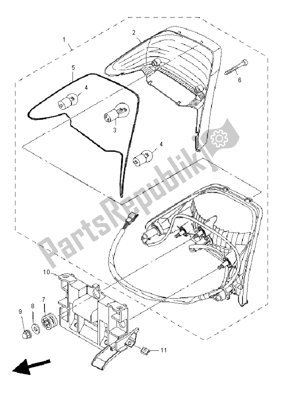 Todas las partes para Luz De La Cola de Yamaha YBR 250 2011