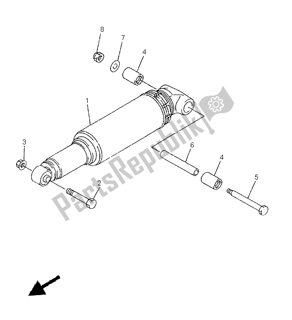 All parts for the Rear Suspension of the Yamaha XVZ 1300A Royalstar 1999