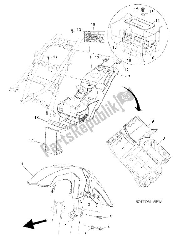 All parts for the Fender of the Yamaha XT 660Z Tenere 2008