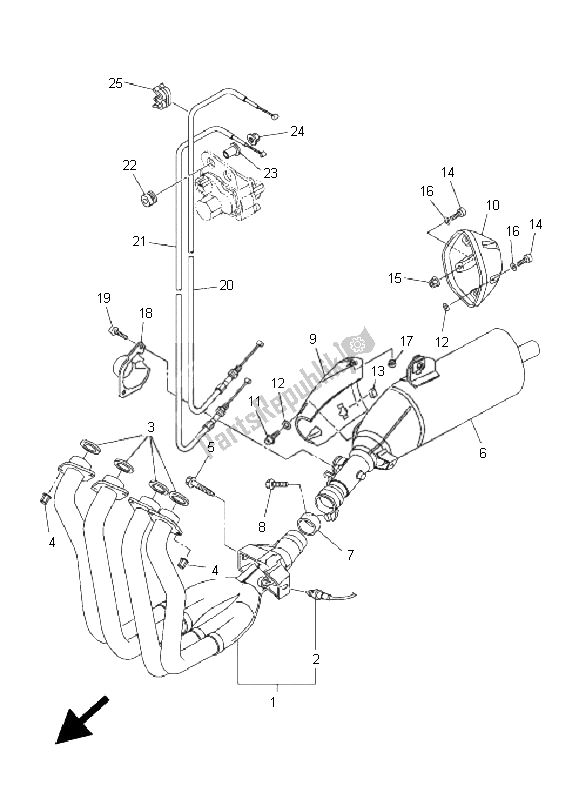 Tutte le parti per il Scarico del Yamaha FZ1 NA Fazer 1000 2011