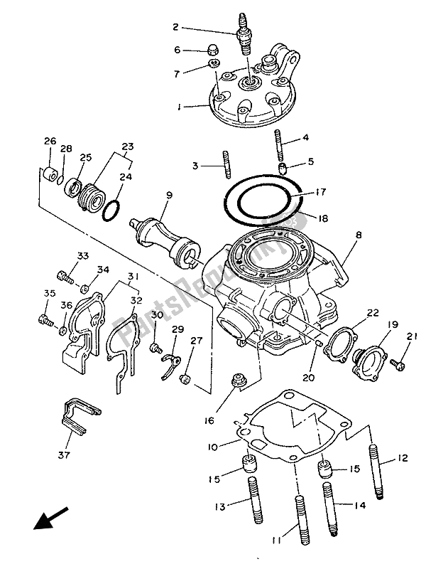 Tutte le parti per il Testata del Yamaha YZ 250 LC 1993