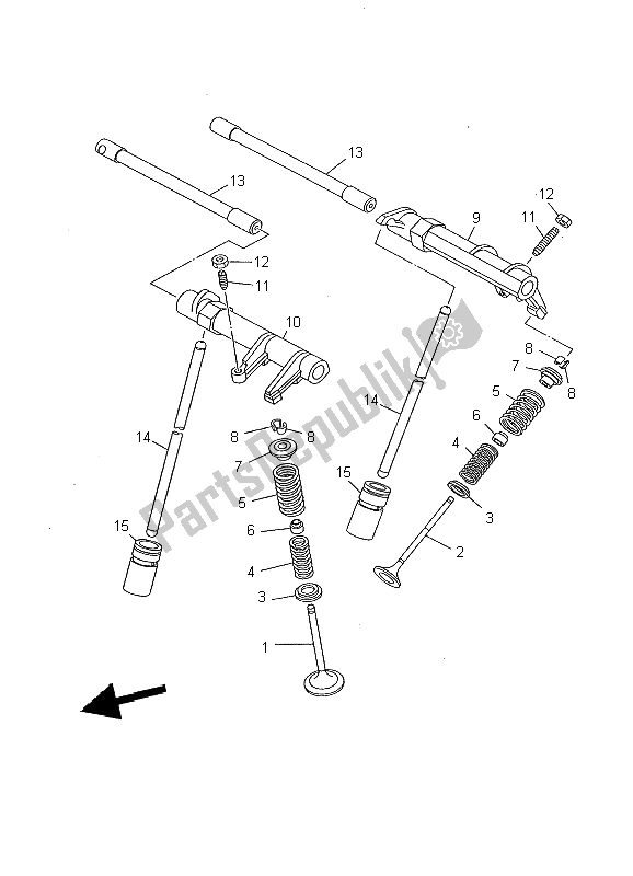 Toutes les pièces pour le Soupape du Yamaha XV 1600A Wildstar 2000